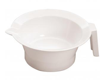 Plastikowa miska do mieszania farb z uchwytem i antypolizgowym piercieniem Sibel - 250 ml - biaa