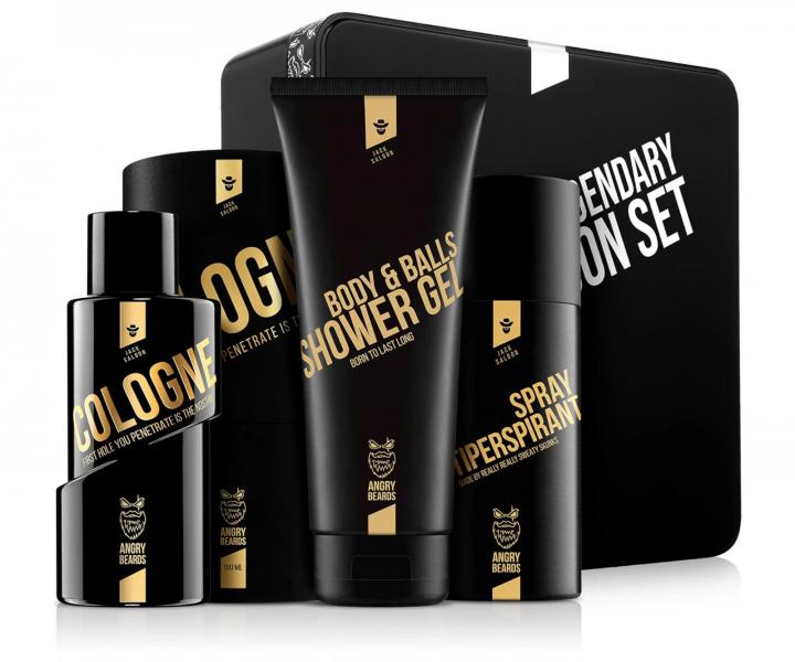Zestaw upominkowy do pielgnacji ciaa dla mczyzn Angry Beards Legendary Jack Saloon Set