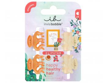 Klamry do wosw Invisibobble Clipstar Oasis Petit Citrus - 4 szt. pomaraczowe/beowe