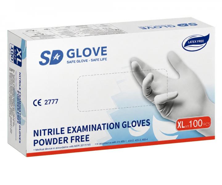 R�kawiczki nitrylowe SD Glove Nitrile Examination Gloves - 100 sztuk - bia�e - rozmiar XL