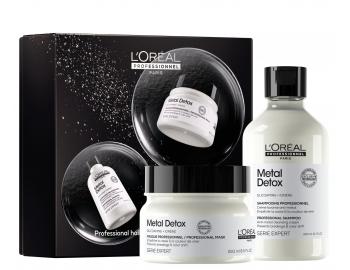 Zestaw upominkowy do w�os�w farbowanych i zniszczonych Lor�al Professionnel Serie Expert Metal Detox Duo