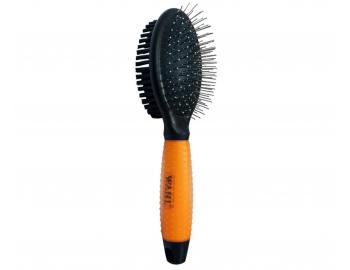 Dwustronna szczotka do piel�gnacji sier�ci zwierz�t Wahl Professional Double Sided Brush 58421 - pomara�czowa