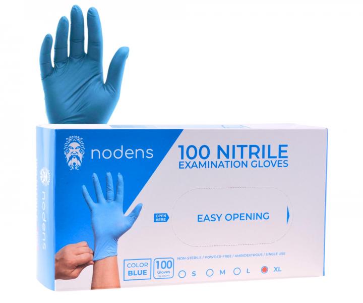 Rkawiczki nitrylowe Nodens Nitrile Examination Gloves - 100 sztuk - niebieskie - XL