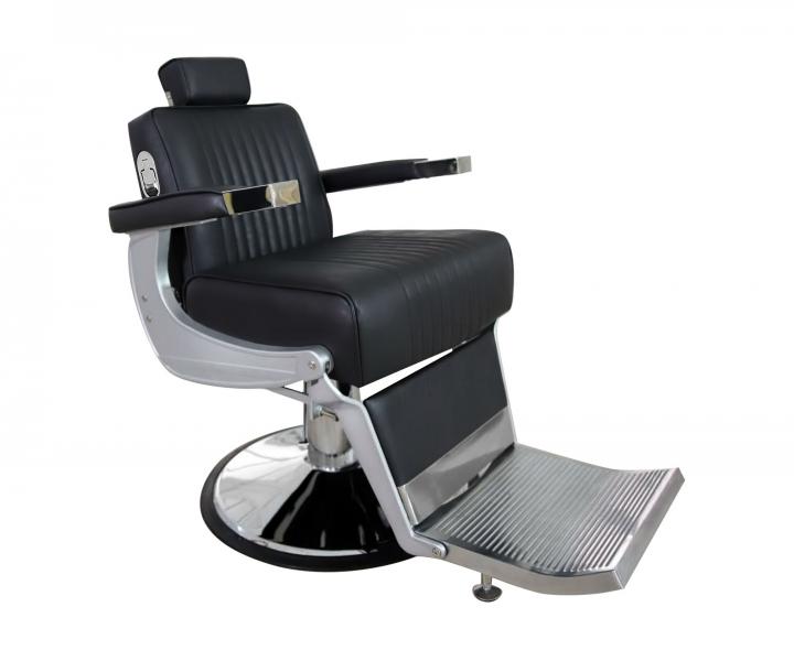 Fotel fryzjerski Barber Hairway David - srebrno-czarny - II. jako - wady na powierzchni