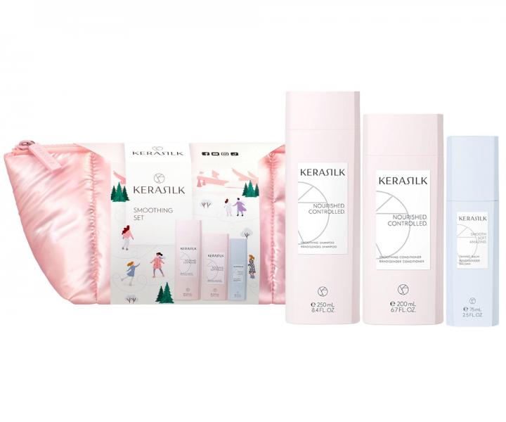 Zestaw upominkowy wyg�adzaj�cy do w�os�w niesfornych i pusz�cych si� Kerasilk Smoothing Set + kosmetyczka gratis