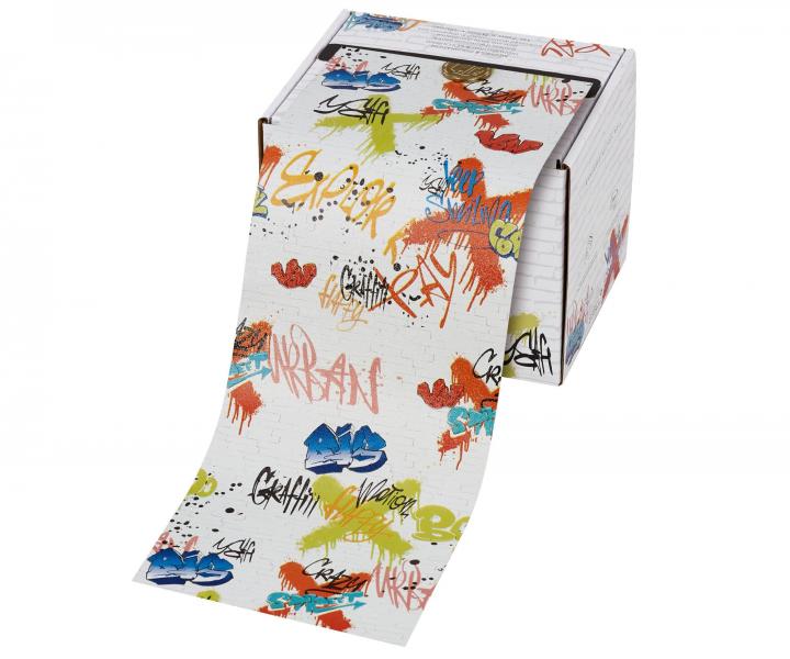 Profesjonalna folia fryzjerska aluminiowa z toczeniem Sibel Graffiti - 15 mikronw - 97 m - kolorowe graffiti