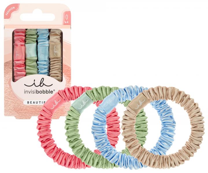 Ozdobne satynowe gumki Invisibobble Beauties Satin Sorbet - 4 szt.