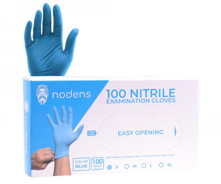 Rkawiczki nitrylowe Nodens Nitrile Examination Gloves - 100 sztuk - niebieskie - S