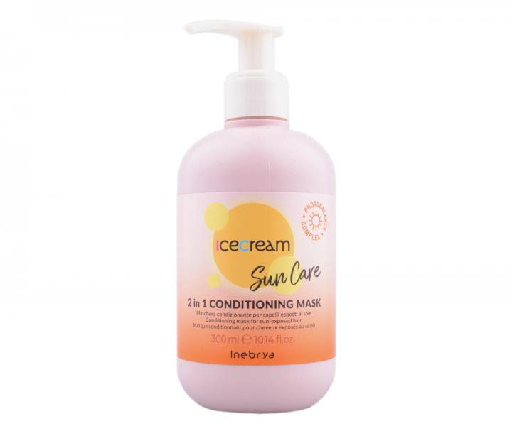 Maska odywcza do wosw naraonych na dziaanie promieni sonecznych Inebrya Ice Cream Sun Care 2 w 1 - 300 ml