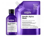 Szampon wyg�adzaj�cy do w�os�w pusz�cych si� Lor�al Professionnel Serie Expert Keratin Alpha Sleek - 300 ml + zapas 500 ml
