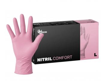 R�kawiczki nitrylowe Espeon Nitril Comfort - 100 szt - r�owe - L