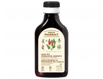 Olejek wspieraj�cy porost w�os�w z olejkiem �opianowym i czerwon� papryk� Green Pharmacy Stimulates Hair Growth Oil - 100 ml