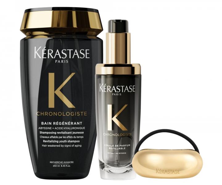 Zestaw rewitalizuj�co-nawil�aj�cy do w�os�w starzej�cych si� K�rastase Chronologiste + gumka ozdobna gratis
