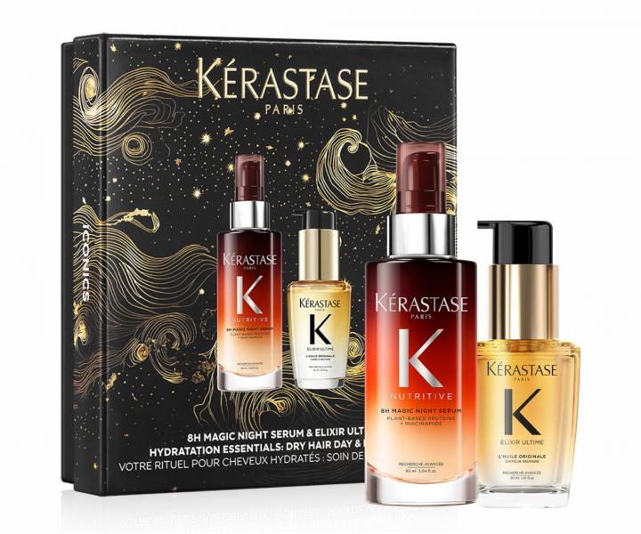 Zestaw upominkowy z olejkiem i serum na noc do w�os�w suchych K�rastase Iconics