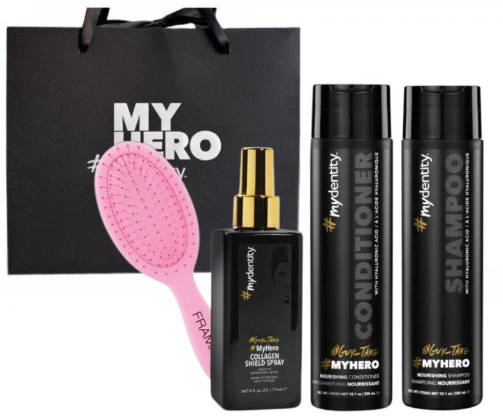 Zestaw odywczy i nawilajcy do wosw #mydentity MyHero Nourishing z torb prezentow i mini szczotk Framar - rowa