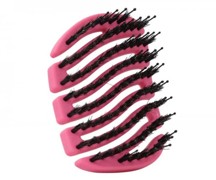 Szczotka do w�os�w z w�osiem dzika i nylonowym Sister Young Mila Pocket Hair Brush - ciemnor�owa