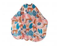 Peleryna fryzjerska do strzyenia wosw Eurostil Professional - safari - metalowy haczyk