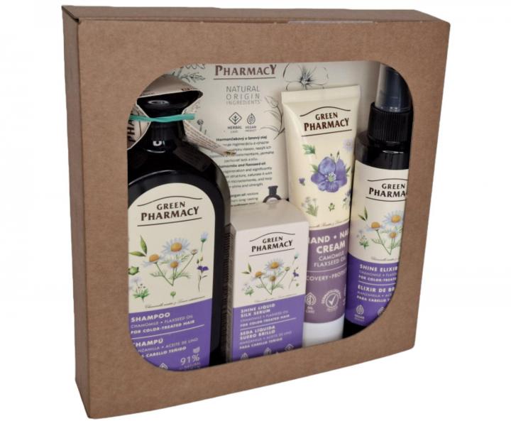 Zestaw upominkowy do wosw farbowanych z rumiankiem i olejem lnianym Green Pharmacy