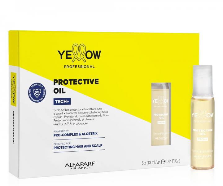 Olejek ochronny do w�os�w i sk�ry g�owy podczas farbowania i rozja�niania Yellow Professional Tech+ Protective Oil - 6 x 13 ml