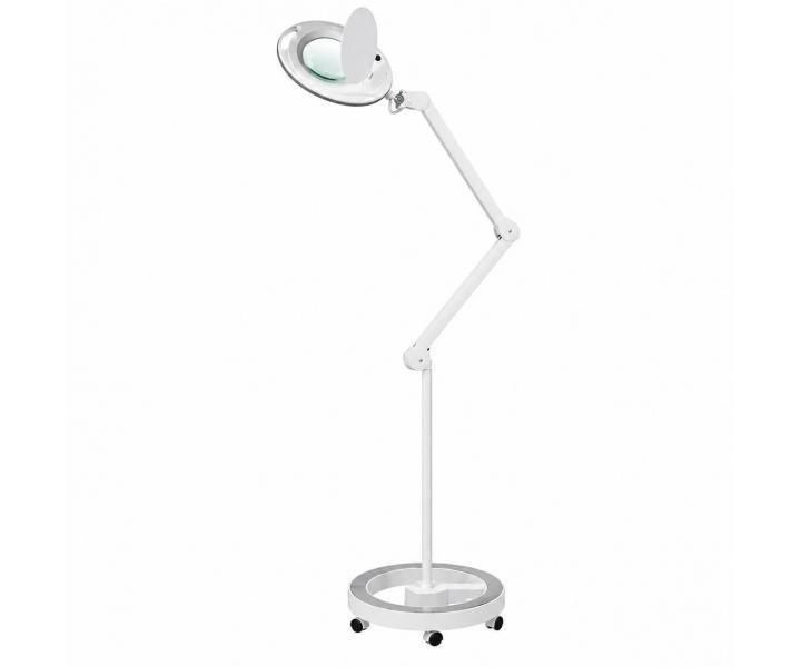LED lampa z lup� na statywie oraz z uchwytem do blatu Weelko Mega+ White- 5 dioptrii