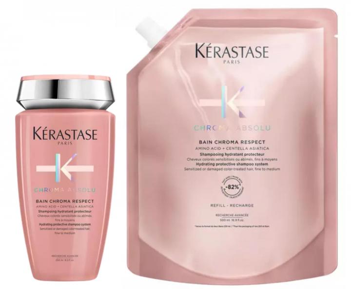Szampon nawil�aj�cy do w�os�w farbowanych K�rastase Chroma Absolu - 250 ml + zapas 500 ml