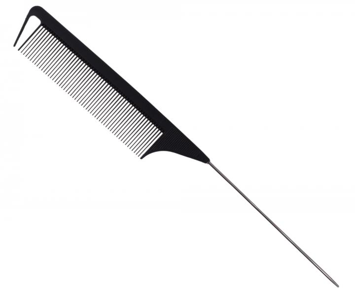 Grzebie� do tapirowania z metalowym szpikulcem Detail - Hair style Metal Tail Comb - 24,5 cm, czarny