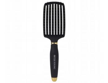 Szczotka do rozczesywania i suszenia w�os�w z w�osiem dzika i nylonowym Sister Young Ovia Hair Brush - czarna