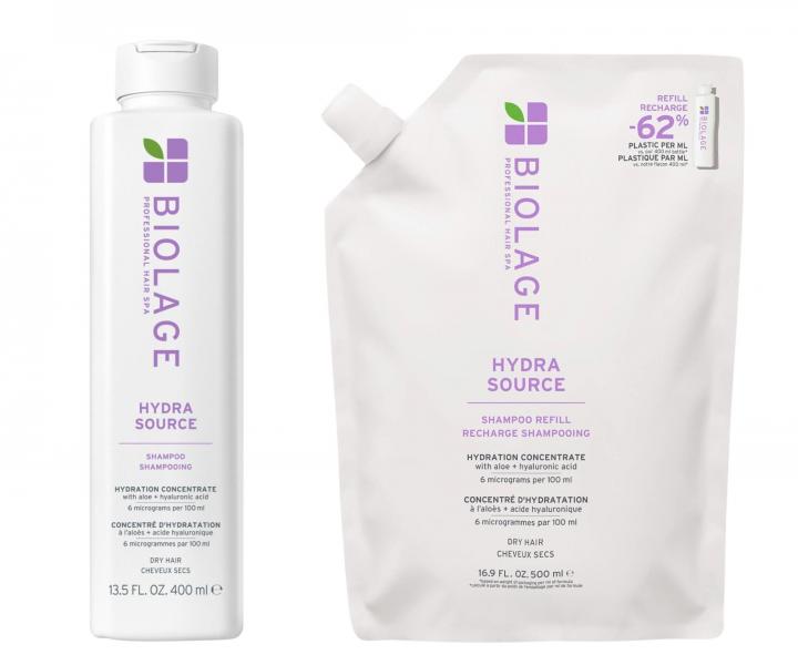 Szampon nawil�aj�cy do w�os�w suchych Biolage Hydra Source Shampoo 400 ml + zapas 500 ml