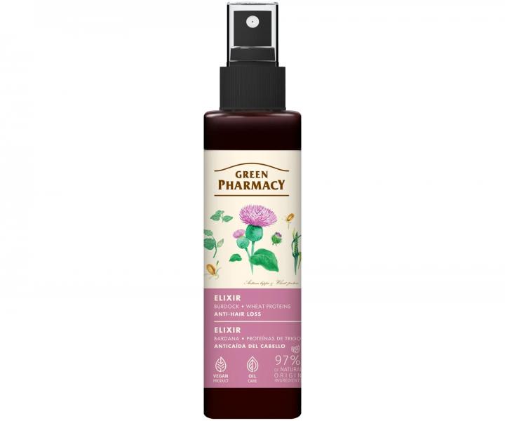 Spray przeciw wypadaniu w�os�w z �opianem i proteinami pszenicy bez sp�ukiwania Green Pharmacy Elixir - 150 ml