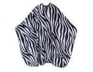 Peleryna fryzjerska do strzyenia Eurostil Professional - zebra - metalowy haczyk