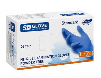 R�kawiczki nitrylowe SD Glove Nitrile Examination Gloves - 100 sztuk - niebieskie - rozmiar L