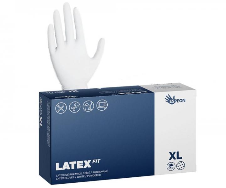 Rkawiczki lateksowe pudrowane Espeon Latex Fit - 100 szt. - biae - XL