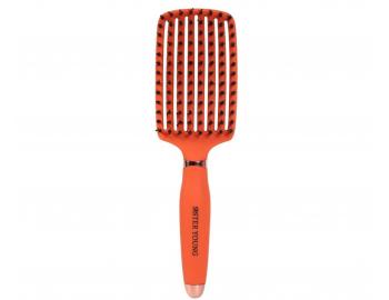 Szczotka do rozczesywania i suszenia w�os�w z w�osiem dzika i nylonowym Sister Young Ovia Hair Brush - pomara�czowa