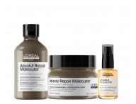 Zestaw do w�os�w zniszczonych Lor�al Professionnel Serie Expert Absolut Repair Molecular + olejek regenerujacy 30 ml gratis