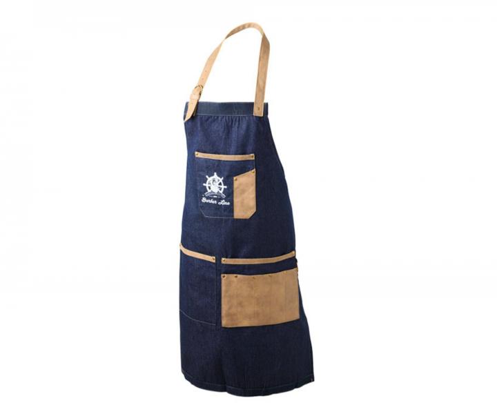 Fartuch barberski Eurostil Professional Delantal Barber Line - niebieski