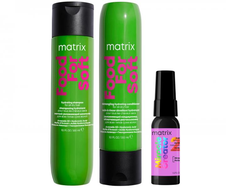 Zestaw dla suchych w�os�w Matrix Food For Soft + spray piel�gnacyjny z 20 korzy�ciami Matrix Miracle Creator 45 ml gratis