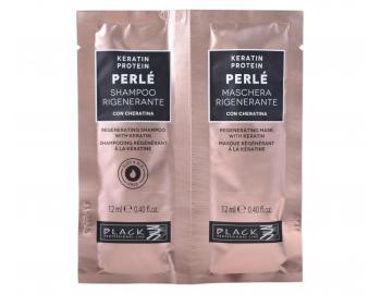 Szampon i maska regenerujcy i wzmacniajcy do wosw zniszczonych Black Professional Perl Keratin Protein - 2 x 12 ml
