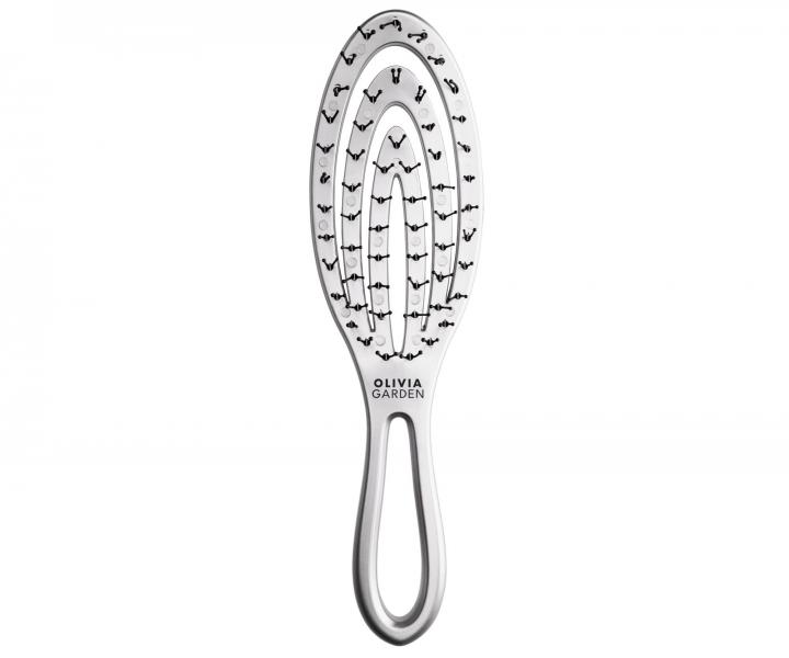 Szczotka do wosw Olivia Garden Holiday - srebrna