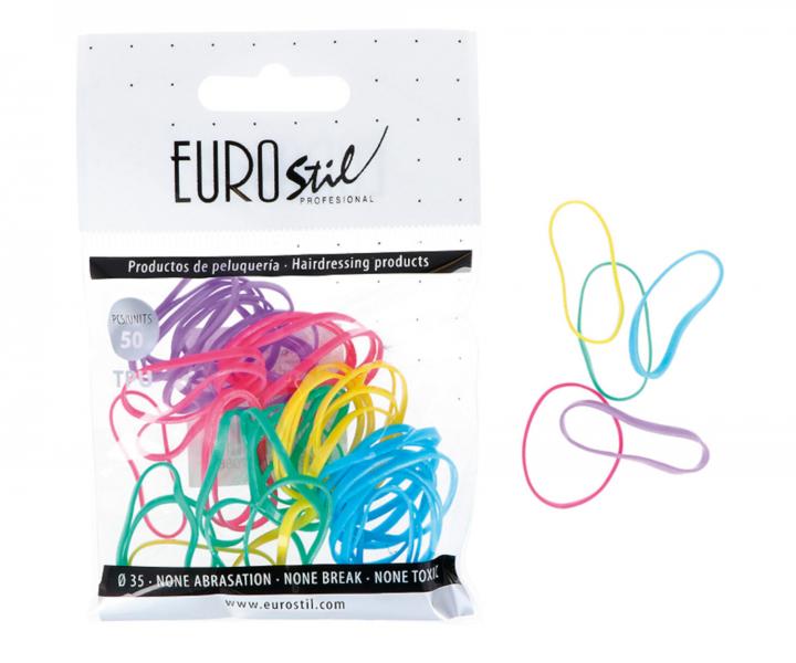 Gumki do wosw Eurostil Professional TPU Hair Elastics For Hairstyles - 50 szt - mix kolorw