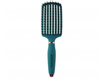 Szczotka do rozczesywania i suszenia w�os�w z w�osiem dzika i nylonowym Sister Young Ovia Hair Brush - ciemnozielona