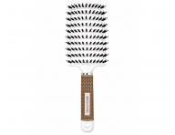 Szczotka do rozczesywania i suszenia w�os�w z w�osiem dzika i nylonowym Sister Young Zoco Hair Brush - bia�a