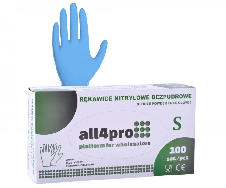 R�kawiczki nitrylowe All4Pro Supreme - 100 szt - niebieskie - S
