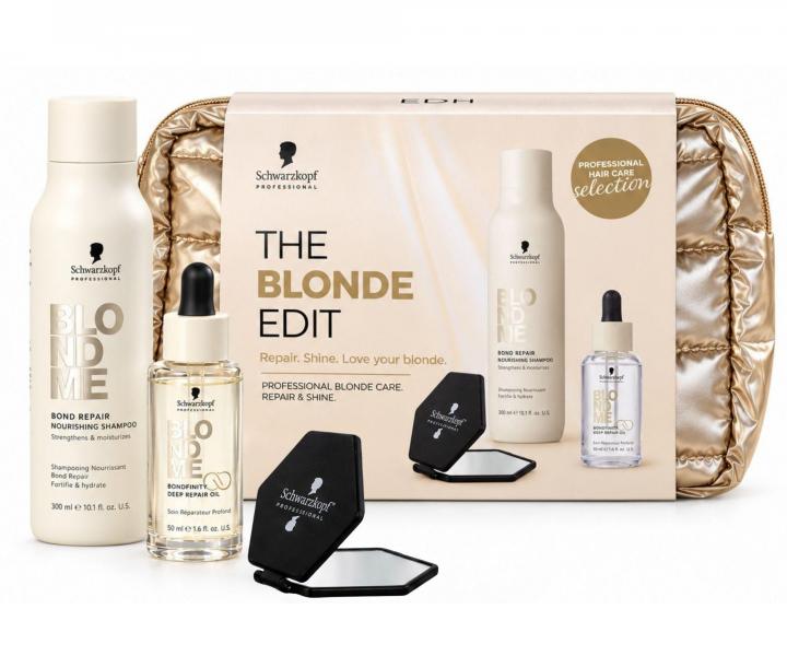 Zestaw upominkowy regeneruj�cy i wzmacniaj�cy blond w�osy Schwarzkopf Professional The Blonde Edit + kosmetyczka gratis