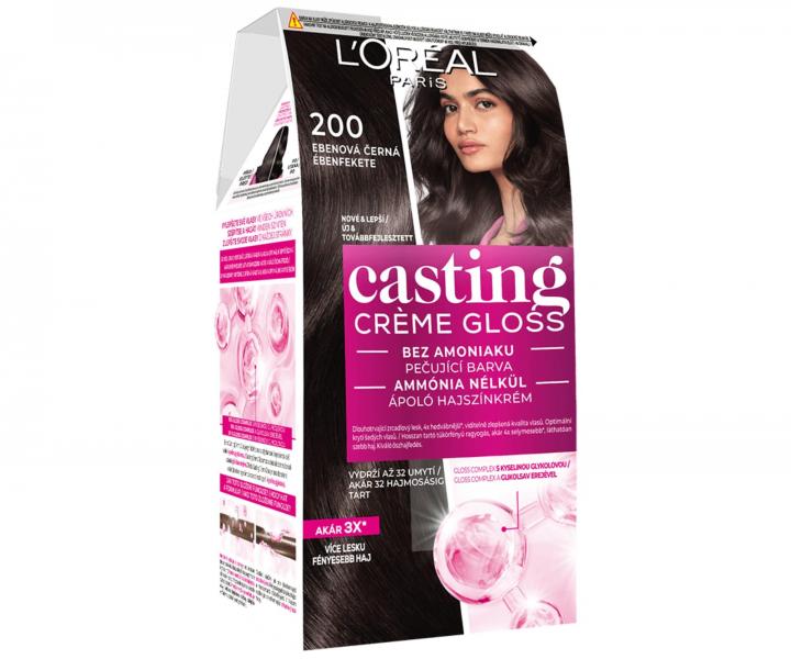 Farba do wosw bez amoniaku Loral Casting Crme Gloss - 200 hebanowa czer