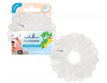 Ozdobna gumka spiralka do wosw Invisibobble Sprunchie Summer In Capri Blanco Bliss - biaa