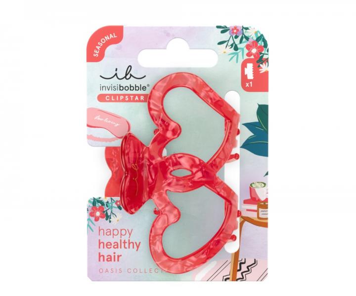 Klamra do wosw Invisibobble Clipstar M Oasis Lovers Nest -  czerwono-rowa