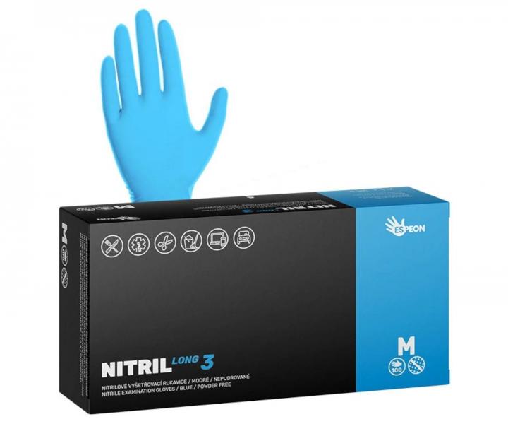 Dugie rkawiczki nitrylowe Espeon Nitril Long 3 - 100 szt - niebieskie - M