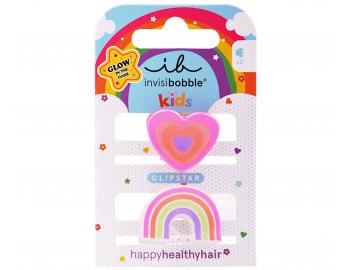 Wesoe spineczki klamerki do wosw dla dzieci Invisibobble Clipstar Happy Heart - 2 szt.