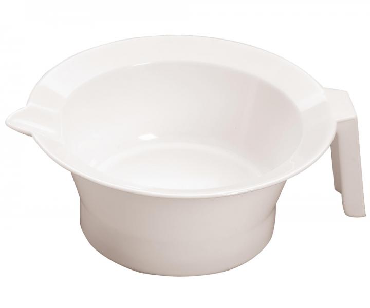 Plastikowa miska do mieszania farb z uchwytem i antypolizgowym piercieniem Sibel - 250 ml - biaa