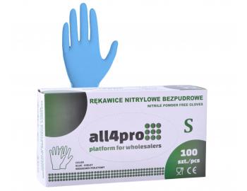 R�kawiczki nitrylowe All4Pro Supreme - 100 szt - niebieskie - S